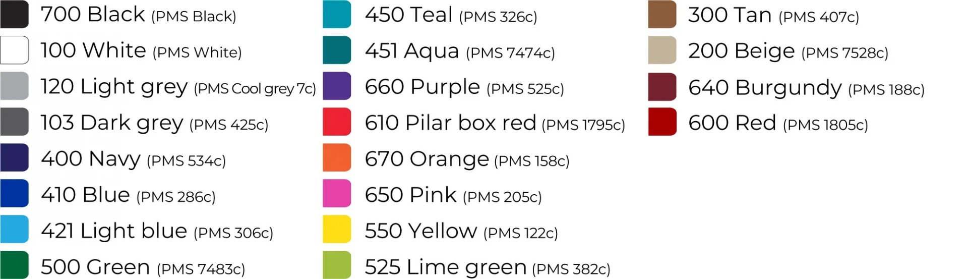 Infusion PU colours